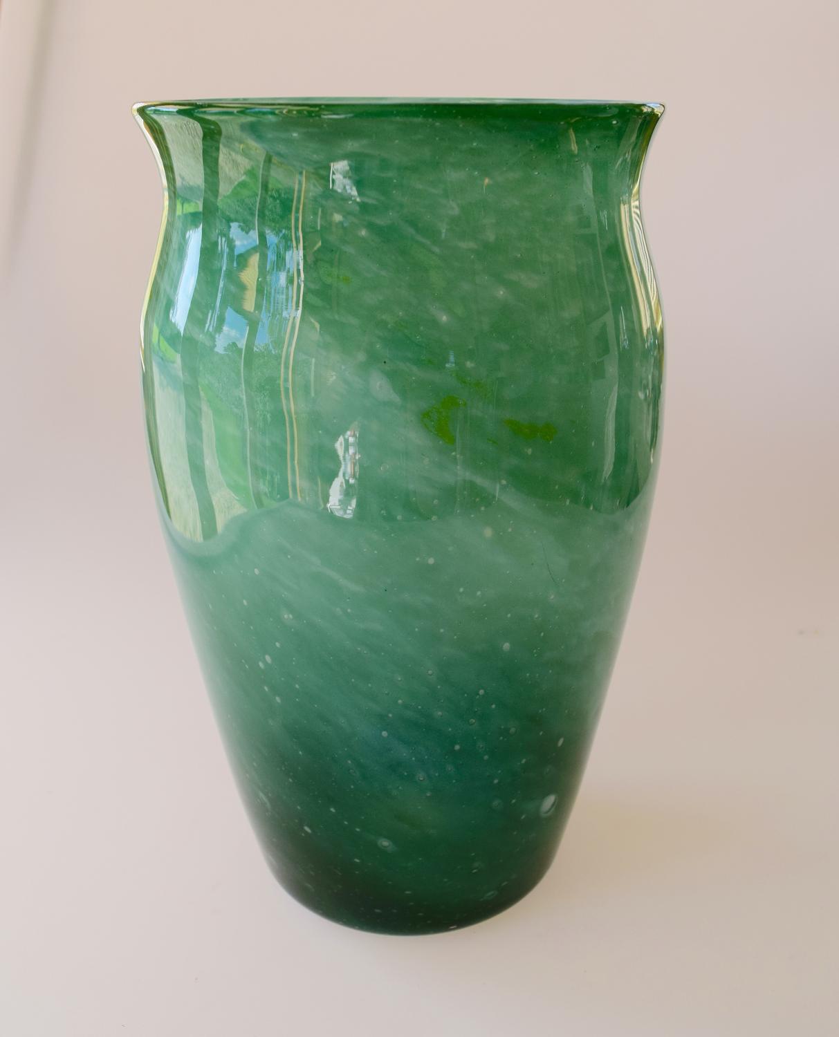 Cloudy blue/green vase, Whitefriars