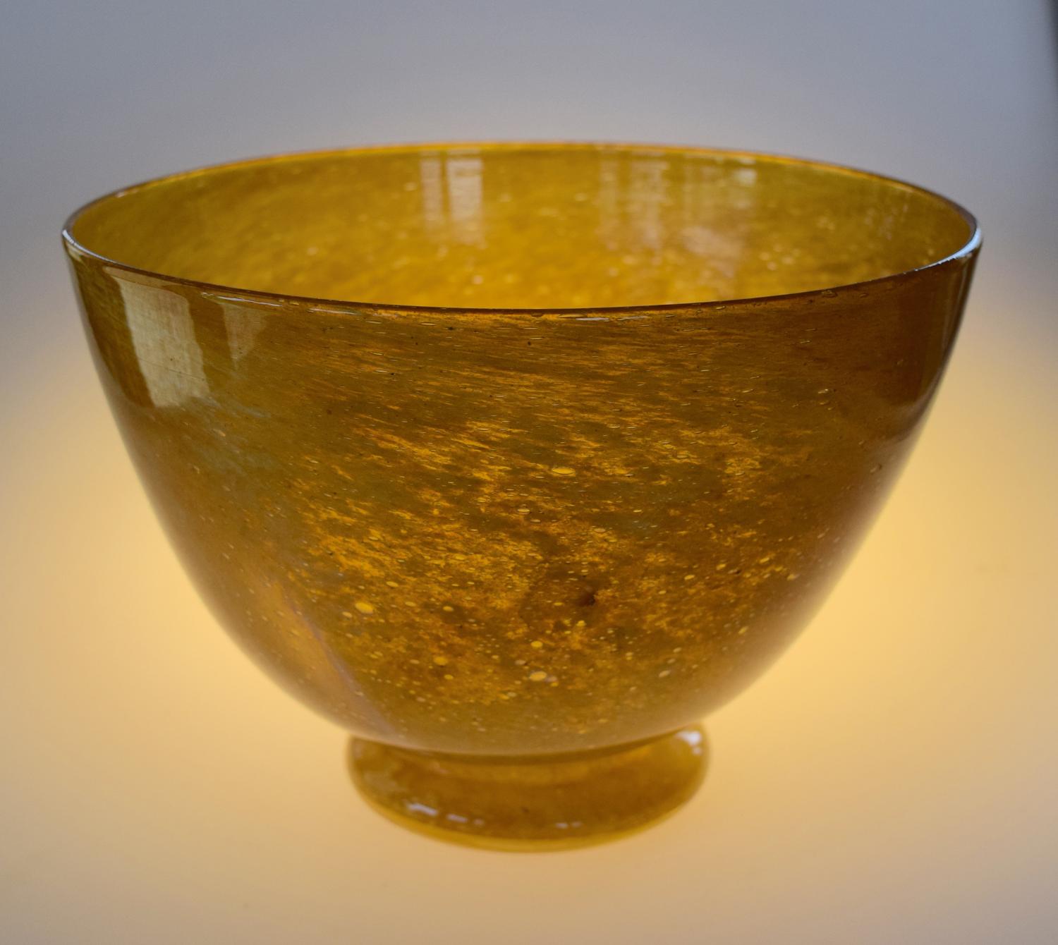 Yellow cloudy bowl, Whitefriars.