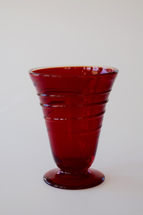 Small ruby Whitefriars vase.