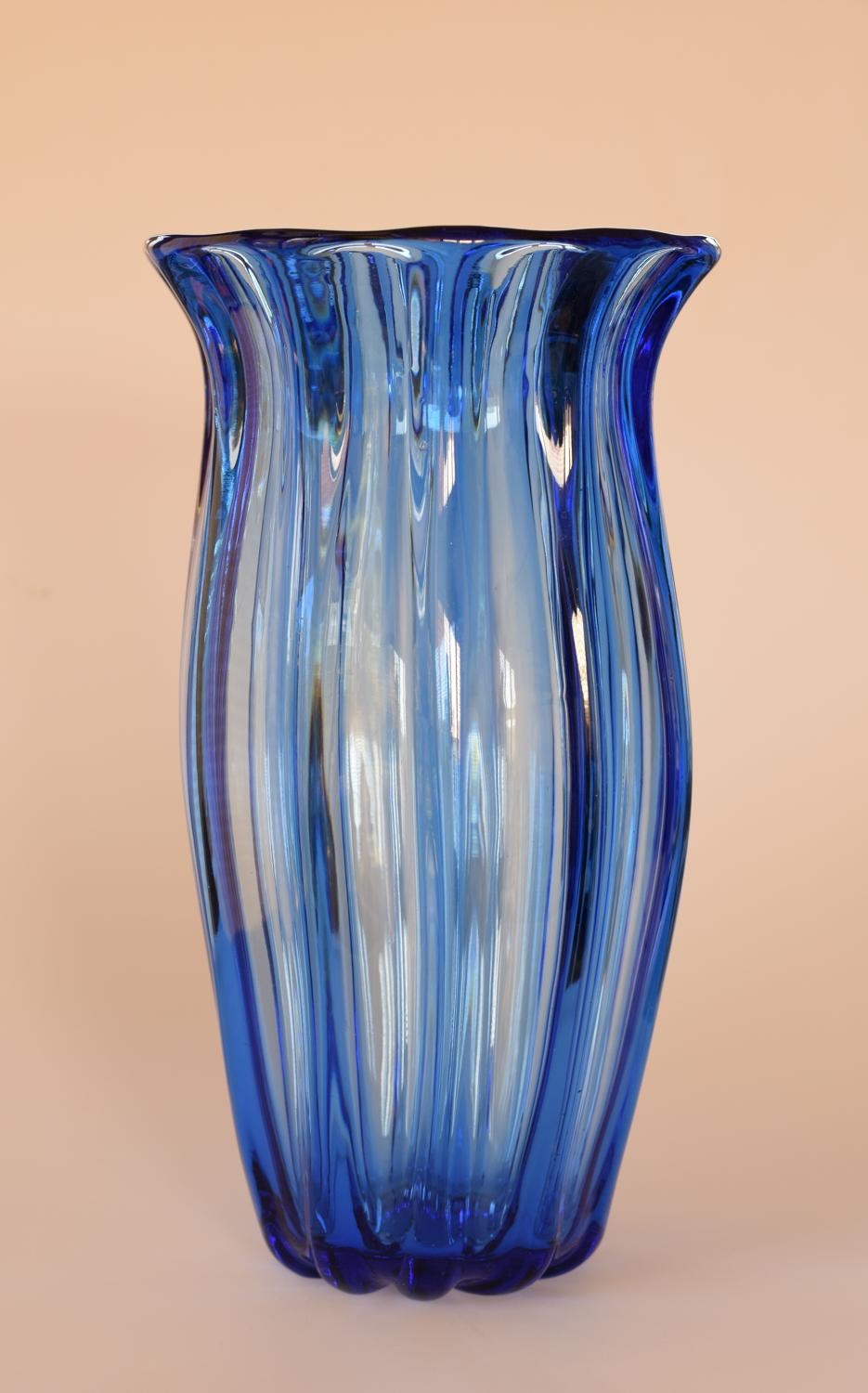 Huge blue Webb vase.