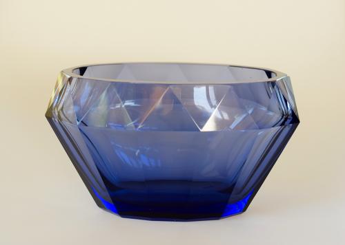 Moser facetted oval bowl