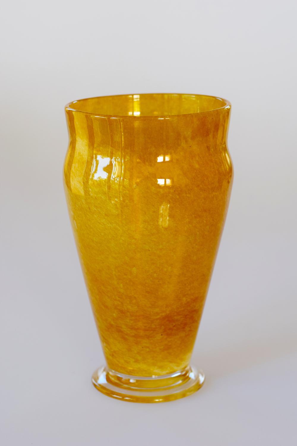 Cloudy yellow vase, Whitefriars