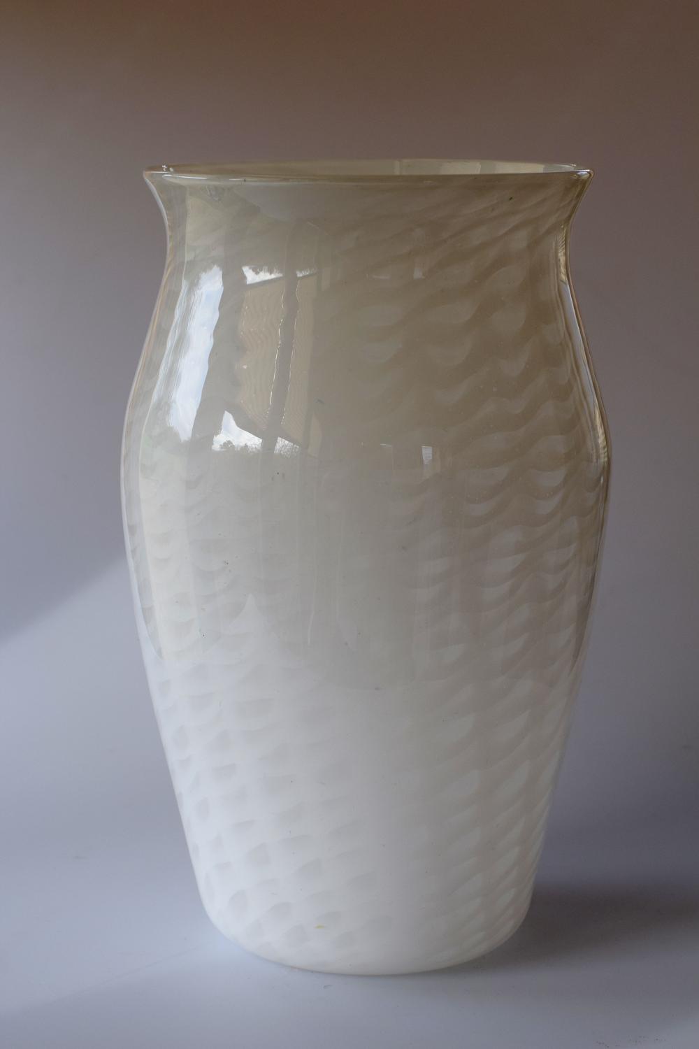 Whitefriars white lattice vase