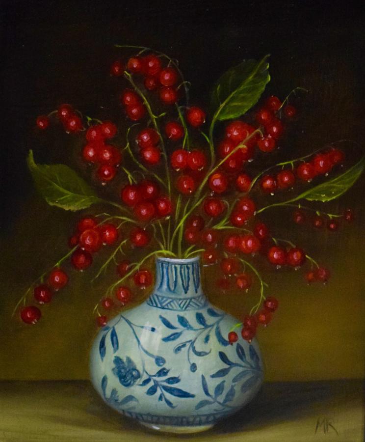 Red currants in a vase