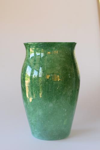 Large green cloudy vase