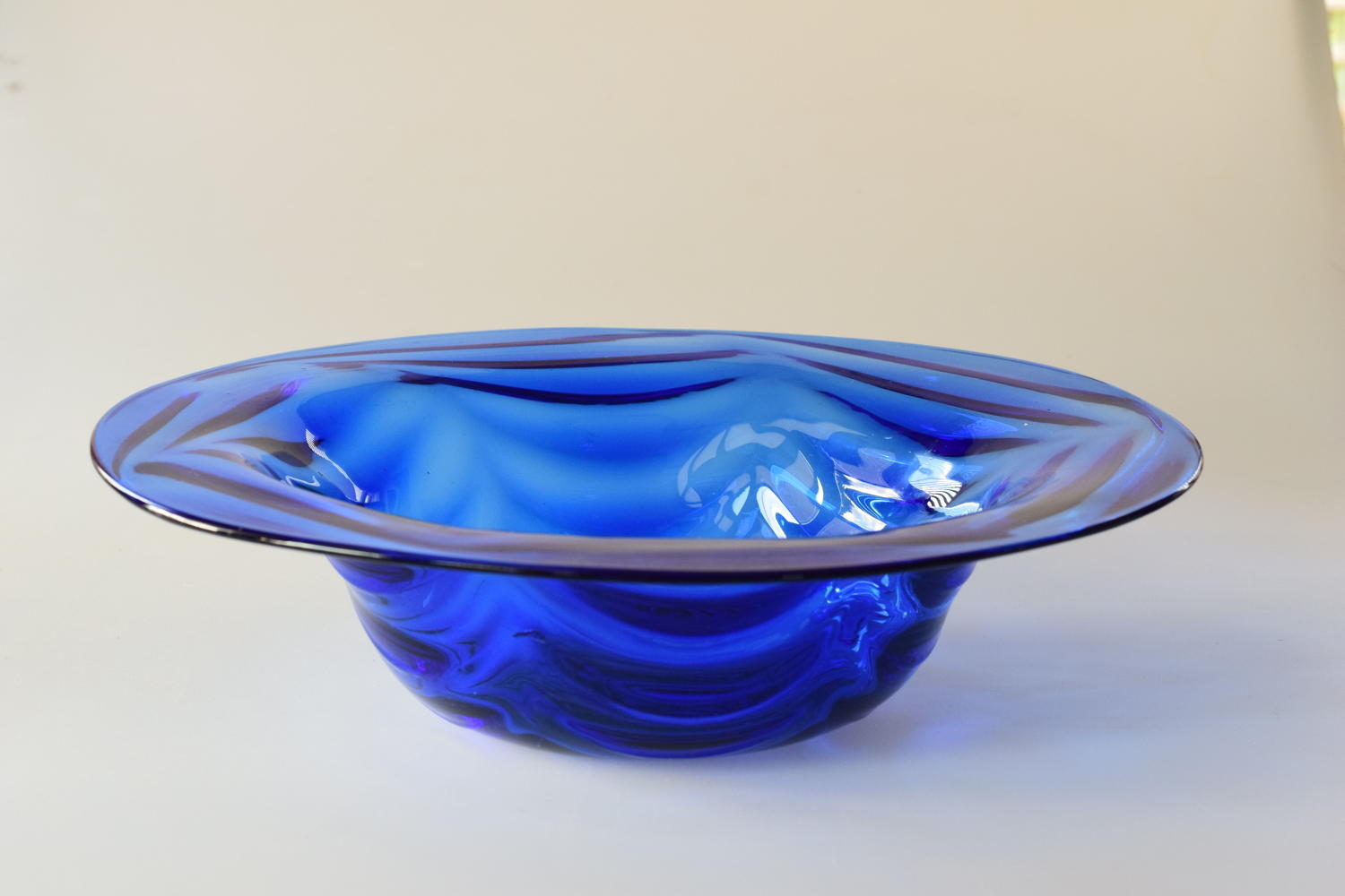 Sanctuary blue wave ribbed open bowl