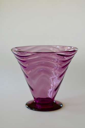 Webb amethyst conical wave vase