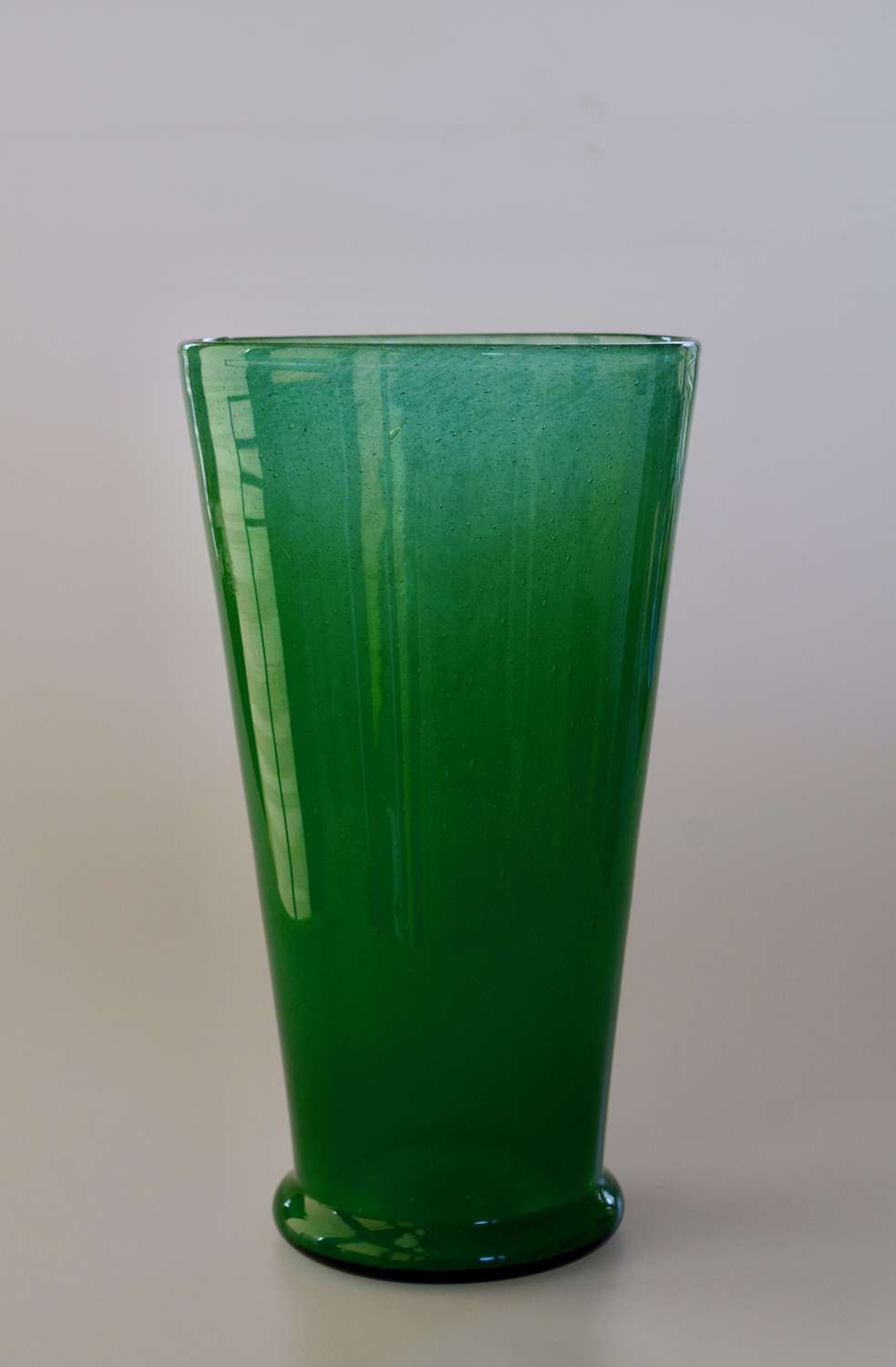 Stevens and Williams cloudy green vase