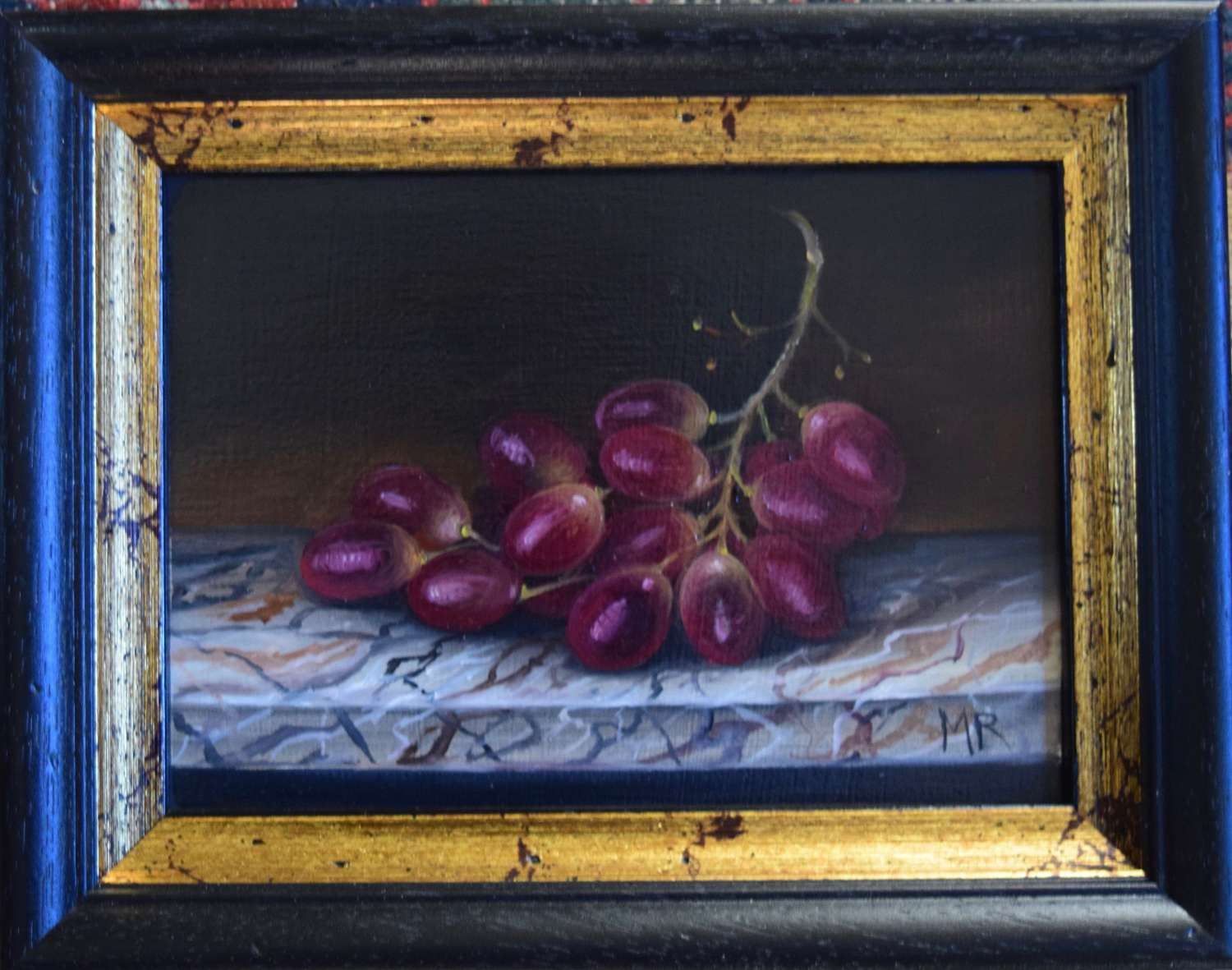Grapes on marble
