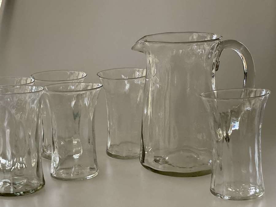 Webb jug and 6 glasses