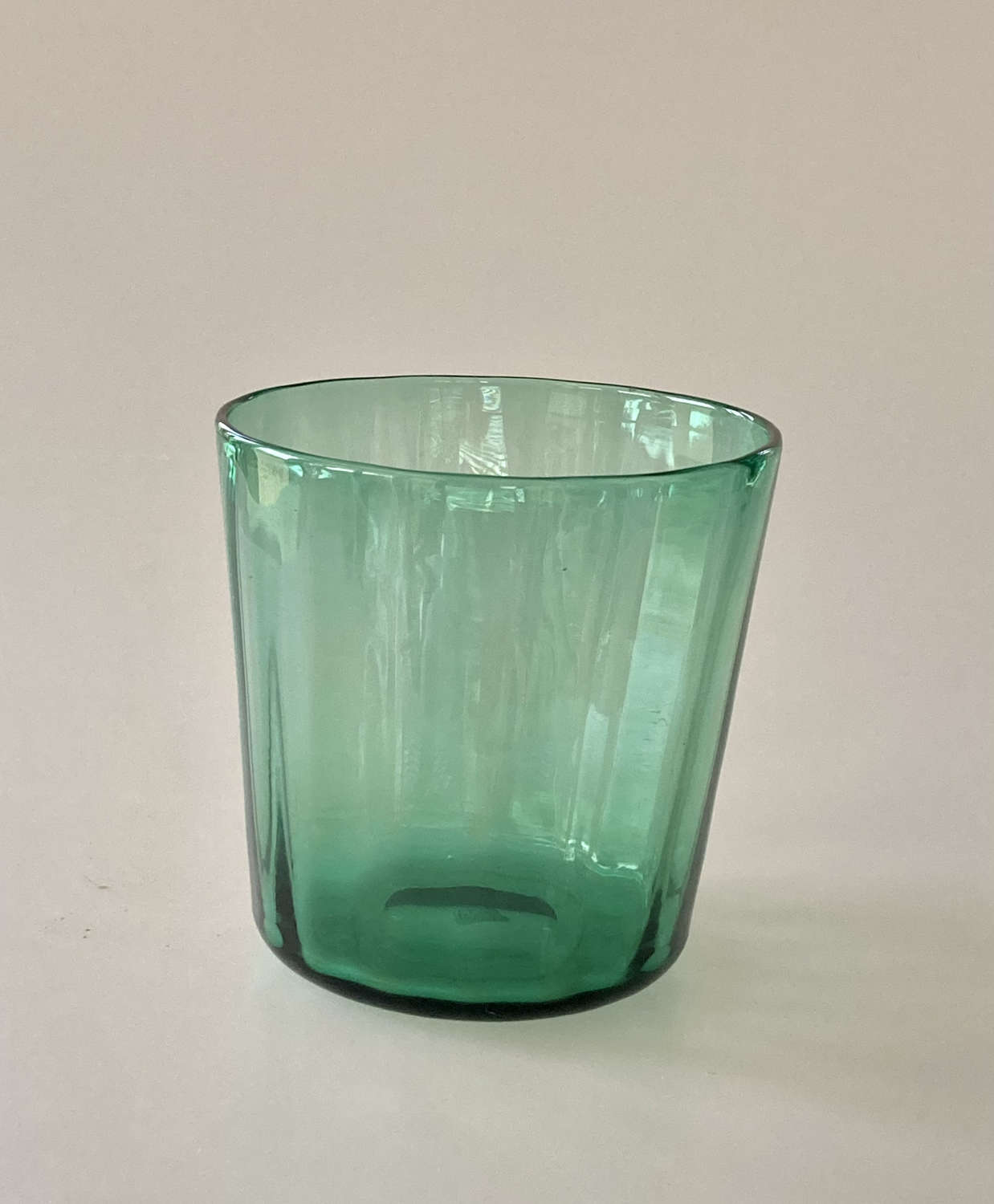 Green optic tumbler vase.