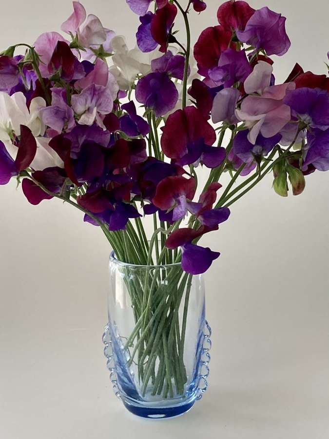 Sapphire blue Whitefriars vase