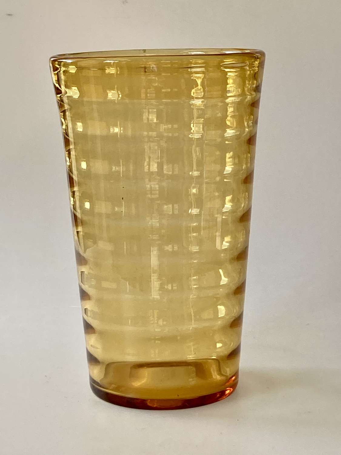 Golden amber optic bucket vase