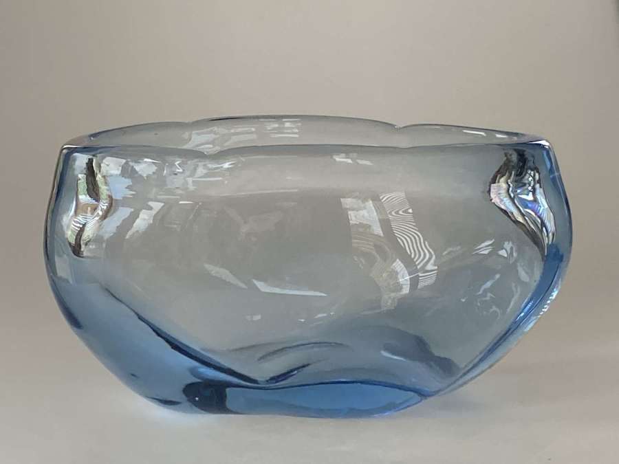 Sapphire blue oval vase