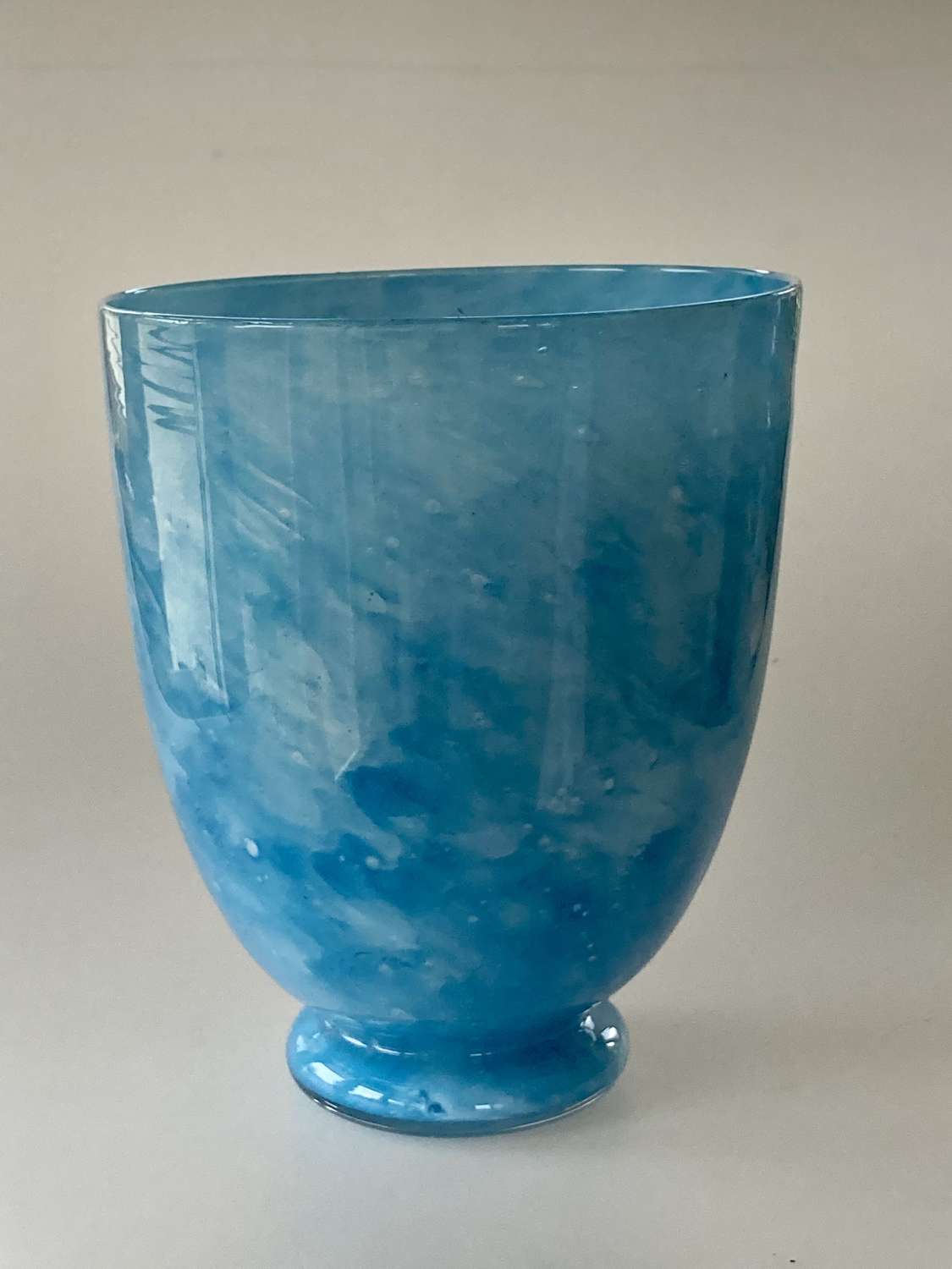 Pale blue cloudy vase