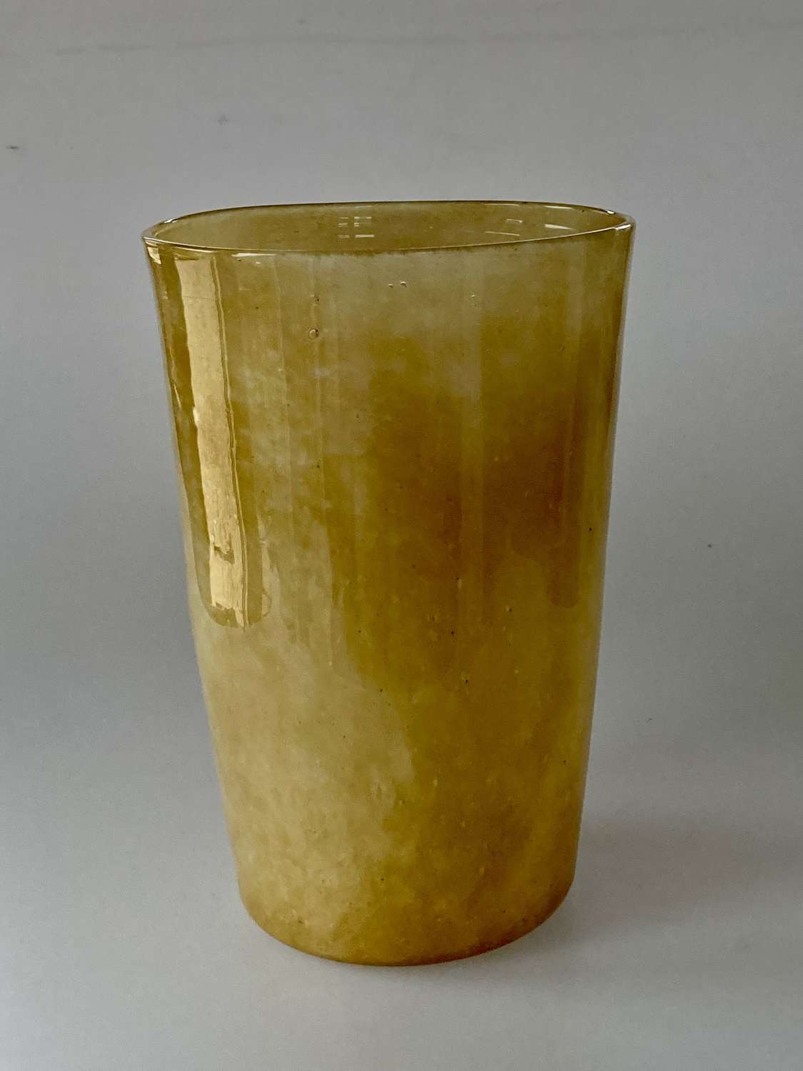 Cloudy yellow tumbler vase