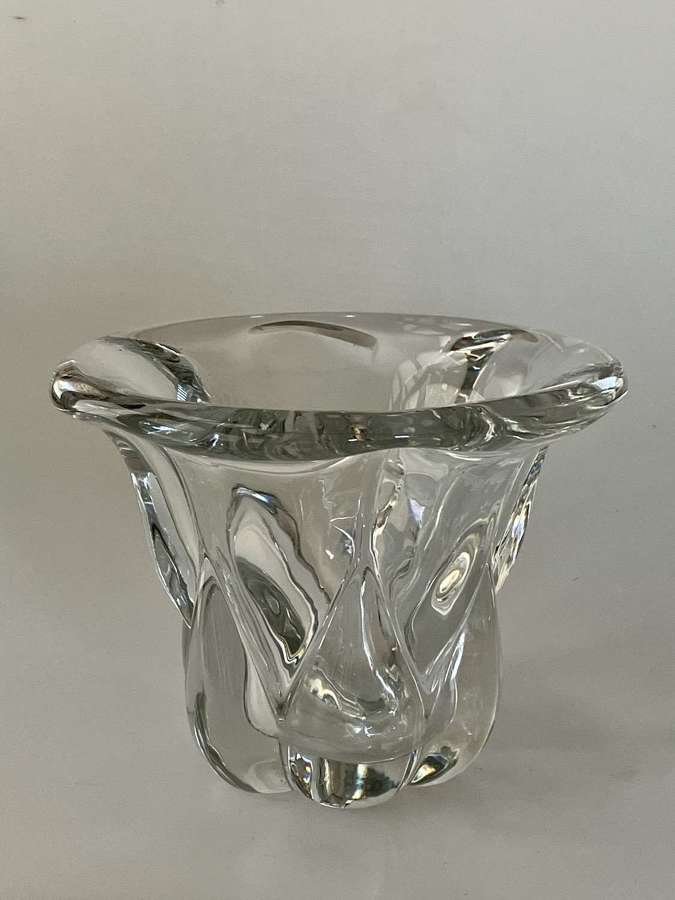 Val St Lambert crystal wavy vase.