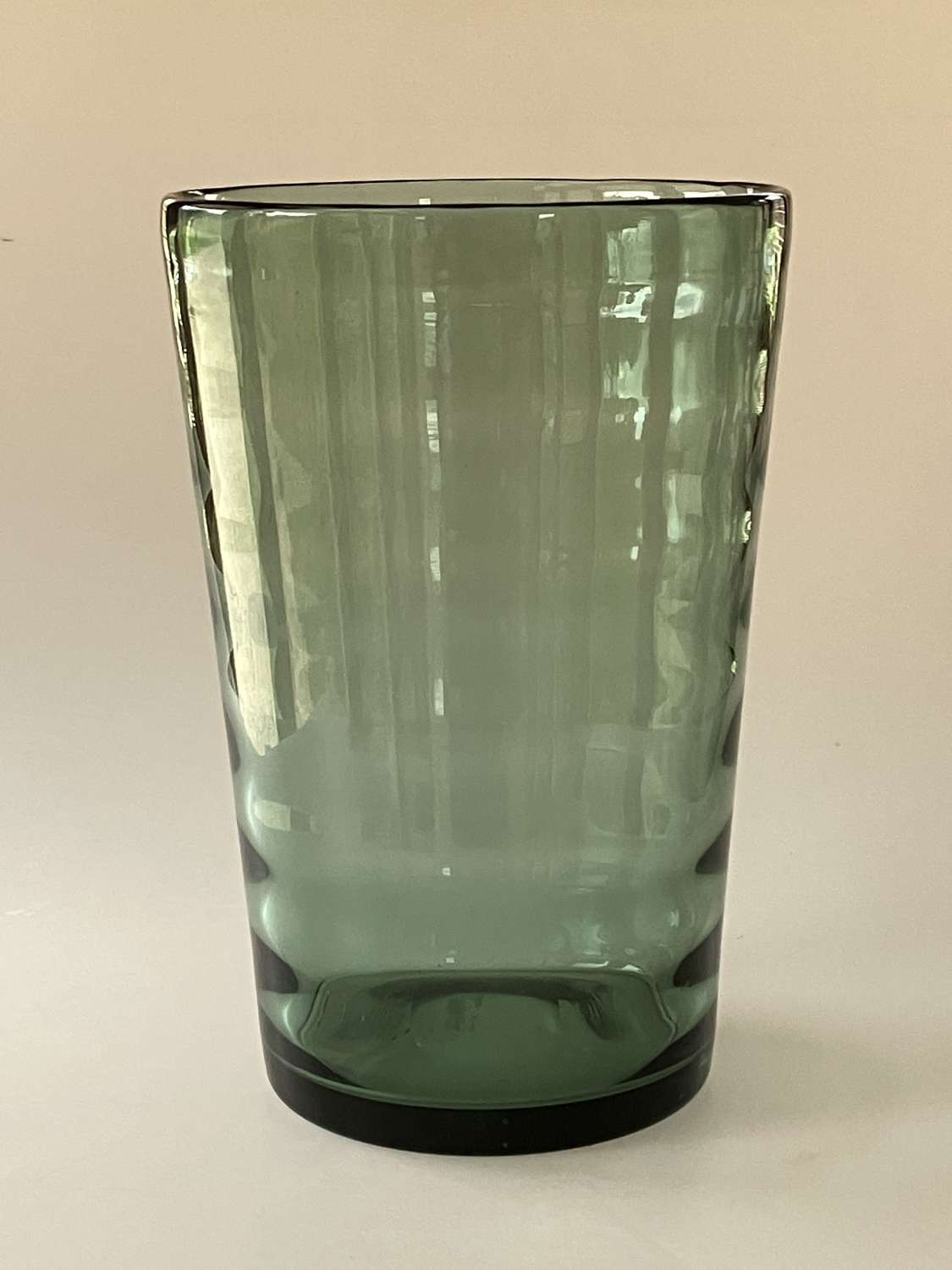 Sea Green optic bucket vase, Whitefriars