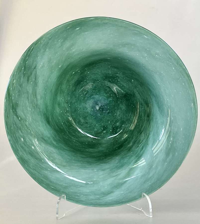 Cloudy blue/green bowl, Whitefriars