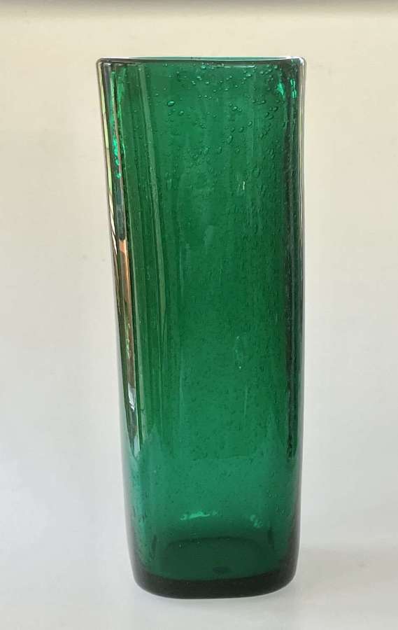 Tall green Hadeland bubble vase