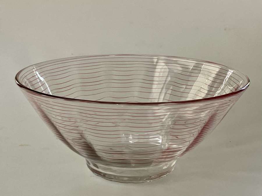 Pink Threaded Whitefriars bowl