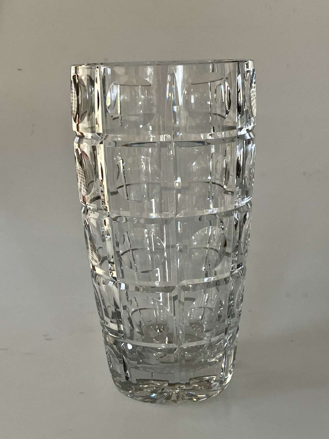 Whitefriars cut glass vase