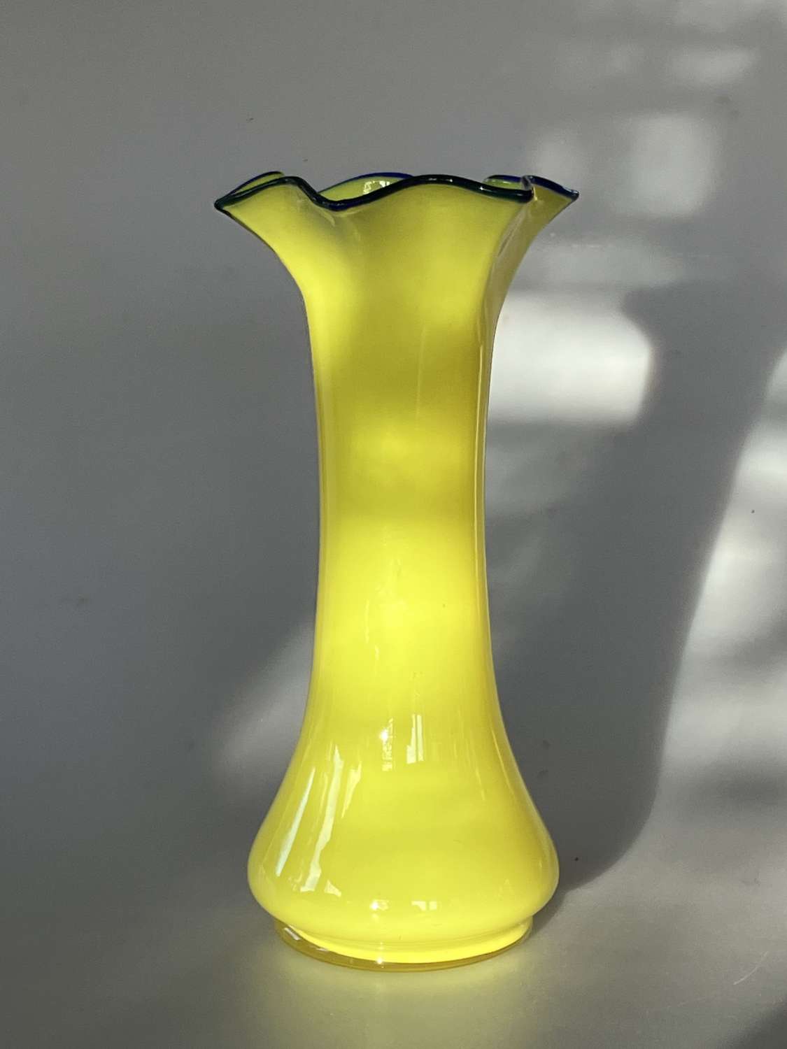 Czech/Bohemian psy vase in yellow