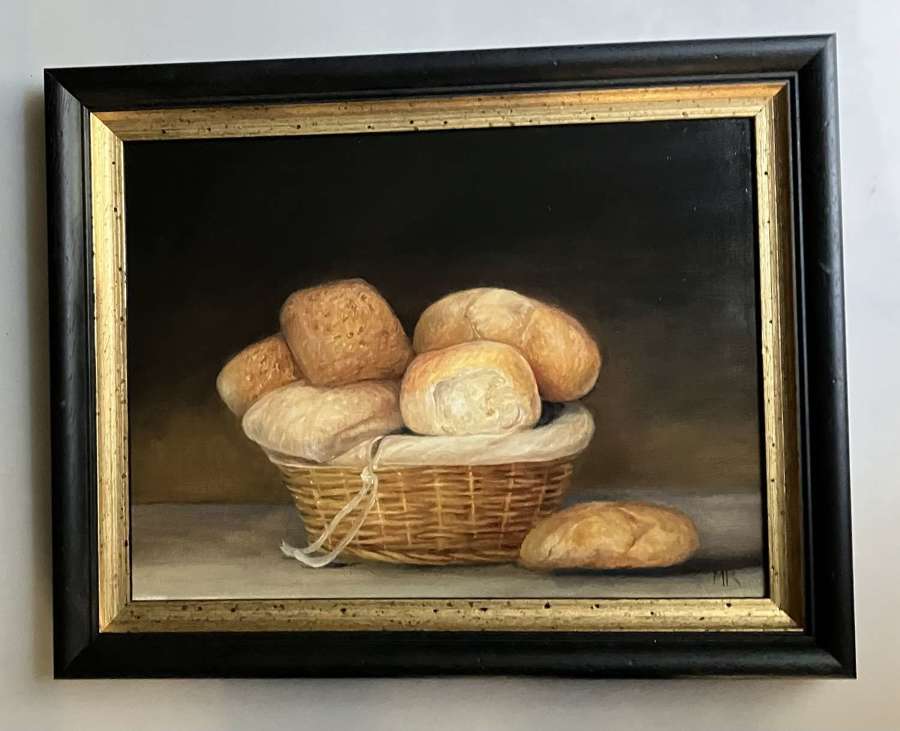 Basket of bread rolls