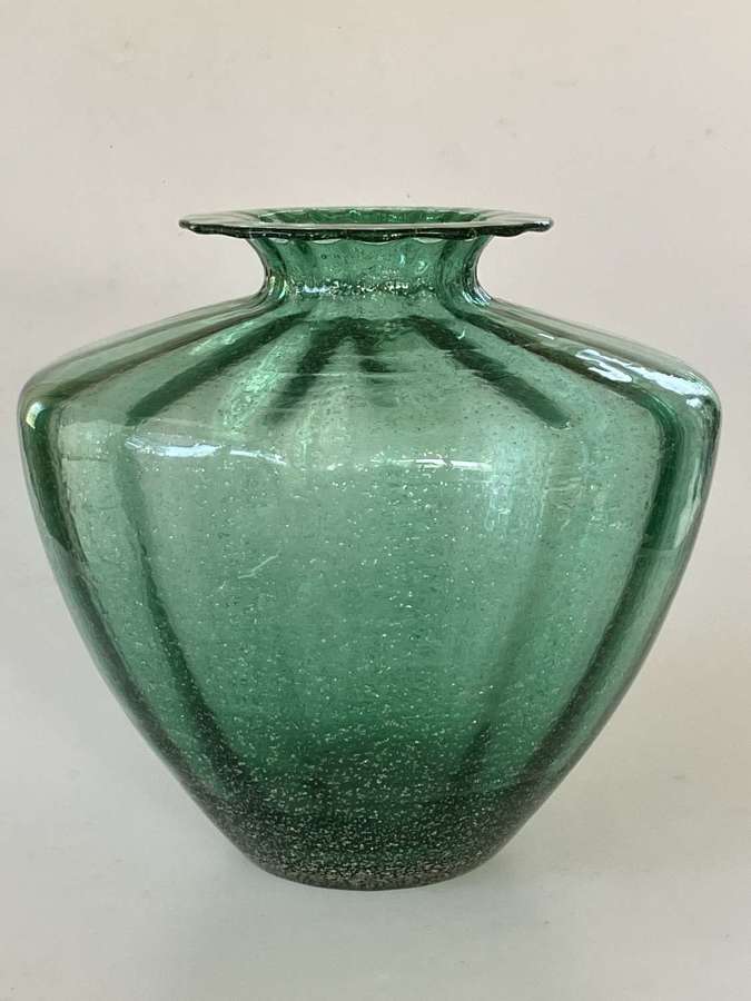 Green baluster Italian vase, Murano