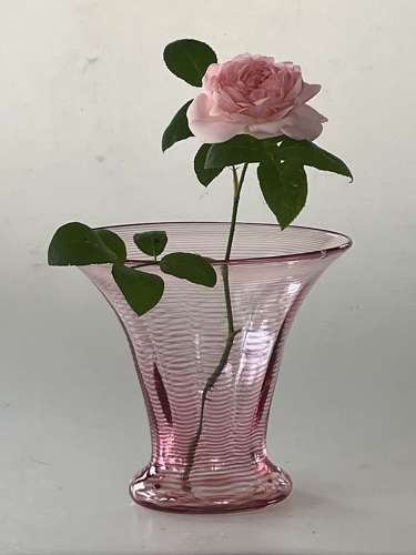 Stevens and Williams pink threaded vase