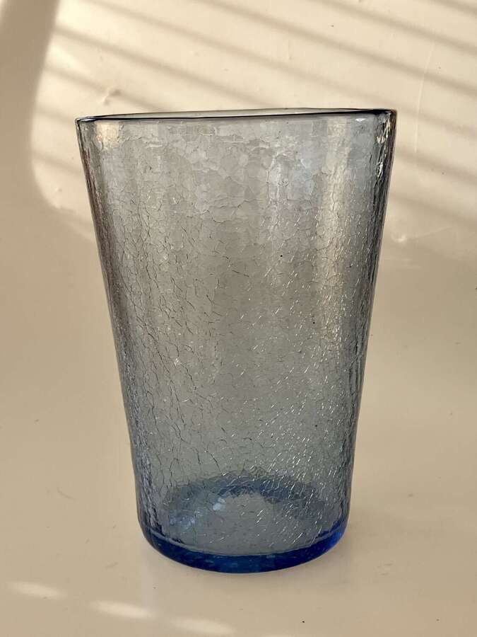 Large blue crackle vase