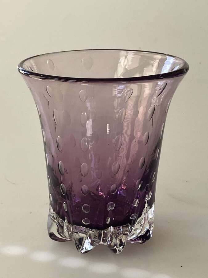 Amethyst bubble vase, Keith Murray