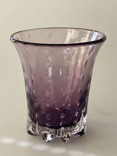 Amethyst bubble vase, Keith Murray