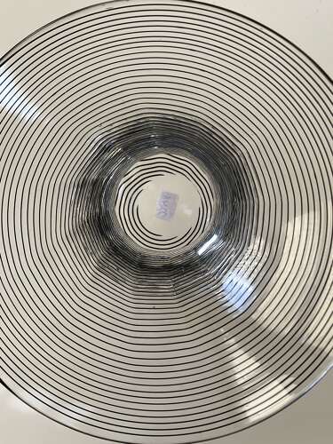 Stevens and Williams black threaded vase