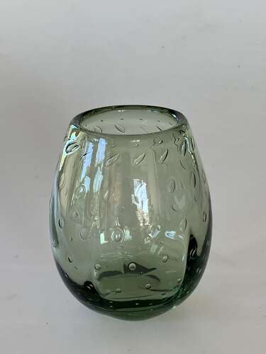 Small lobed bubble vase. Whitefriars