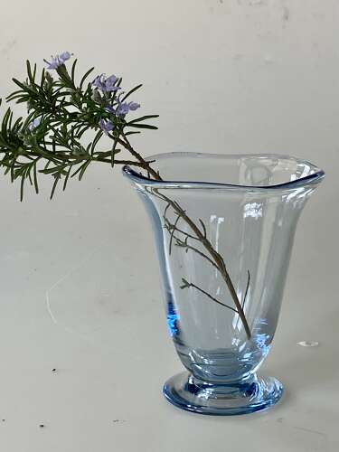 Sapphire blue trumpet shaped vase