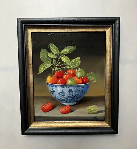 Baby tomatoes and basil