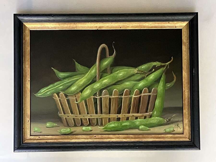 Broad beans in a basket